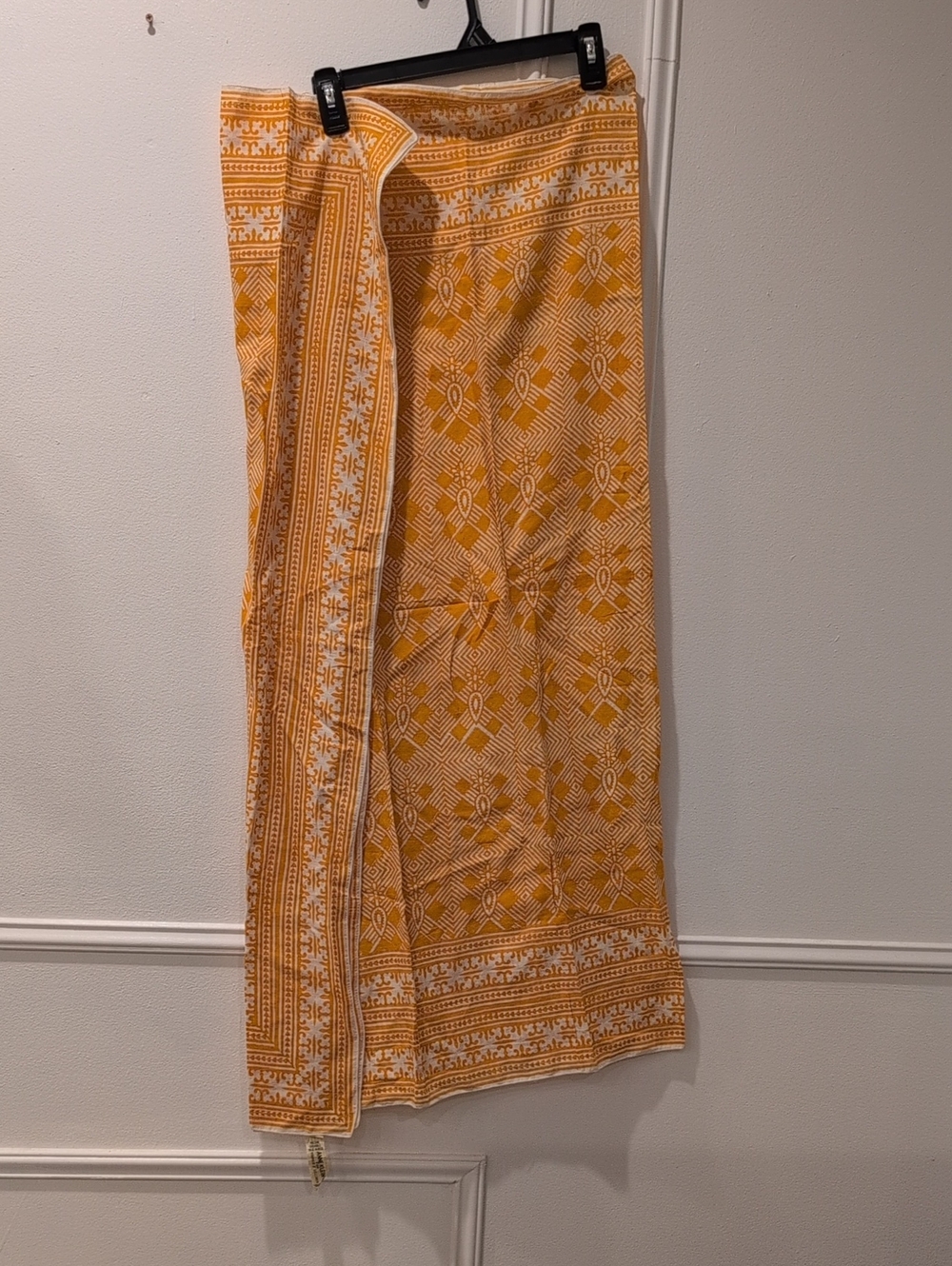 Anne Klein Orange & White Printed Cotton Scarf